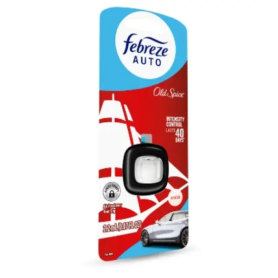 Febreze Car Auto Old Spice: Phthalate-Free Car Vent Clip Freshener, Adjustable Scent, Disposable, 40-Day Duration image {12}