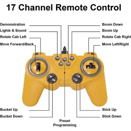 Contixo CV2 RC Excavator -Hobby Grade Construction Vehicle -1:24 Scale with 17 Channels image {6}