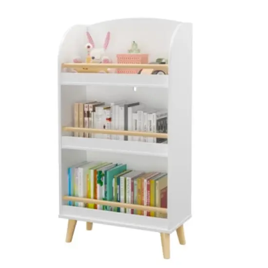 YONWAY Kids Bookshelf, 3-Tier Bookcase, Book Organizer, toy Storage Cabinet Organizer for Kids Rooms, Bedroom, Playroom, Nursery, White image {3}