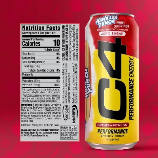 C4 Smart Energy Hawaiian Punch Performance Energy Drink - 16oz image {4}