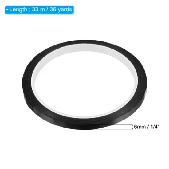 Unique Bargains Waterproof Highlighting Whiteboard Tape 36 Yards 1/4 Inch Black image {1}