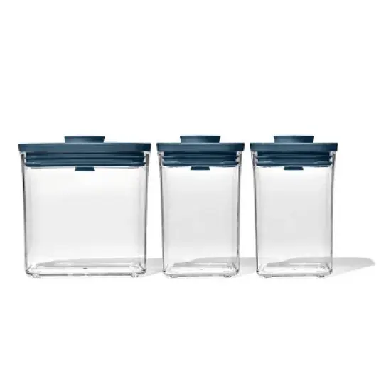 OXO Pop 3pc Everyday Airtight Food Storage Container Set Storm Blue: Kitchen Canister Set, Dishwasher-Safe image {10}