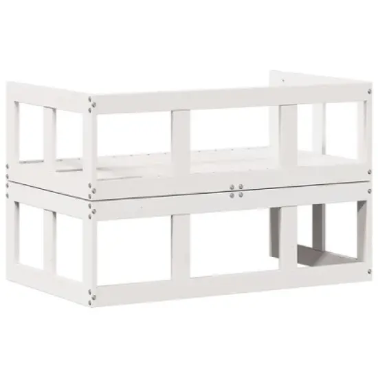 vidaXL Patio Sofa Bench Extendable Outdoor Garden Seating Furniture Solid Wood - White image {6}