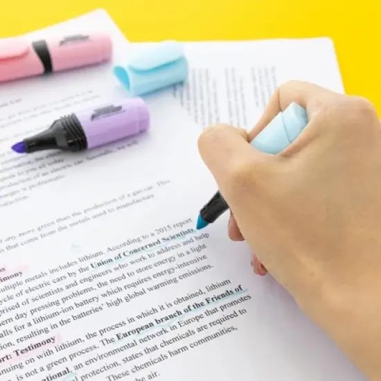 BAZIC Products&reg; Mini Desk Style Pastel Highlighters, 4 Per Pack, 12 Packs image {5}