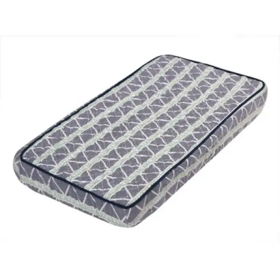 Bacati - Emma Mint/Navy Large Triangles Quilted Muslin Changing Pad Cover image {7}