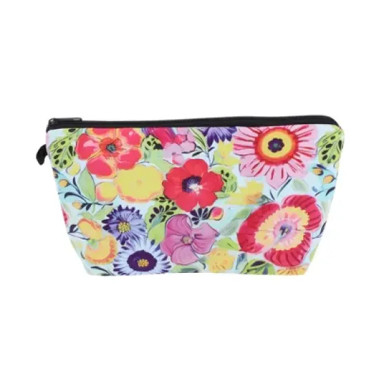 Unique Bargains Flowers Print Makeup Bag Blue 1 Pc image {5}