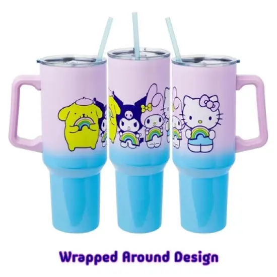 Silver Buffalo Sanrio Hello Kitty and Friends Rainbow Stainless Steel Tumbler | 40 Ounces image {1}
