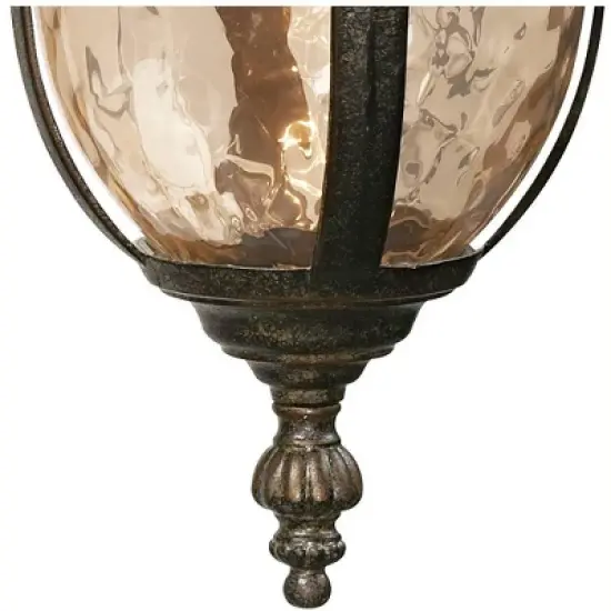 John Timberland Bellagio Vintage Rustic Outdoor Wall Light Fixture Bronze Downbridge 16 1/2" Champagne Hammered Glass for Post Exterior Barn Deck Yard image {4}