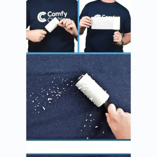 Comfy Clothiers Sticky Tape Lint Roller for Clothes, 140 Sheets Total - 2 Rolls with 70 Sheets Per Roll, 2 pk image {1}