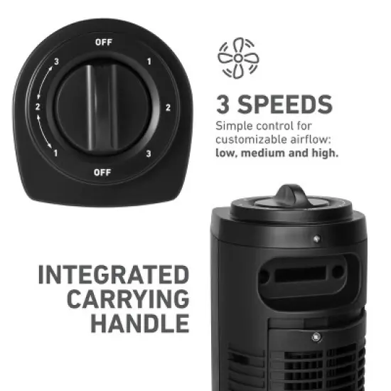 Holmes 29" Manual Tower Oscillating Fan with Clean Breeze image {2}