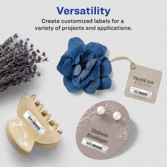 Avery Glossy White Rectangle Labels with Sure Feed, 1" x 1.5" image {1}