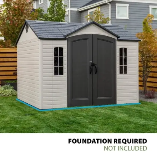 Lifetime 10' x 8' Outdoor Storage Shed Desert Sand: Secure, UV-Protected, Weather-Resistant image {2}