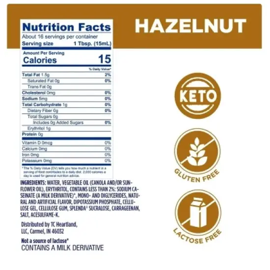 Splenda Sugar Free & Low Calorie Hazelnut Coffee Creamer, 8 fl Ounce Bottle (Pack of 4) image {2}