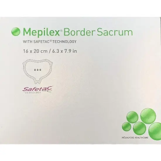 Molnlycke 282055 Mepilex Border Sacrum 6-2/7 in. x 8 in. (Each) image {1}