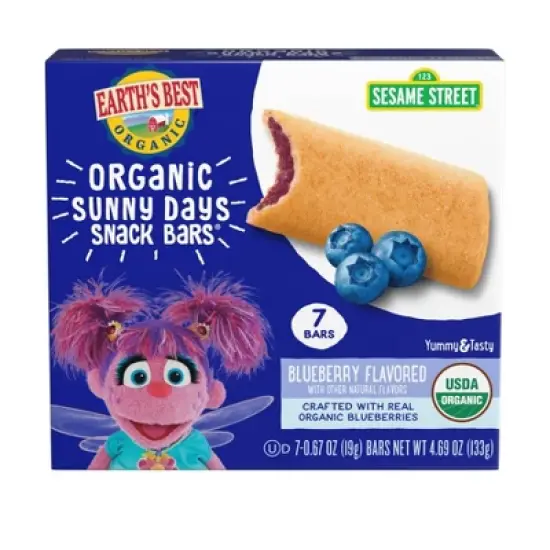 Earth's Best Organic Blueberry Toddler Snack Bars Sesame Street Sunny Days - 7ct image {4}