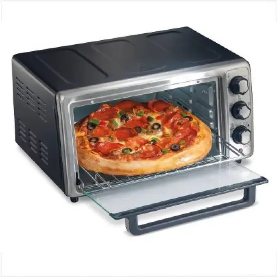 Hamilton Beach Sure-Crisp Air Fryer Toaster Oven Black - 31418: Countertop, 1400W, Dishwasher-Safe Parts, Freestanding image {3}