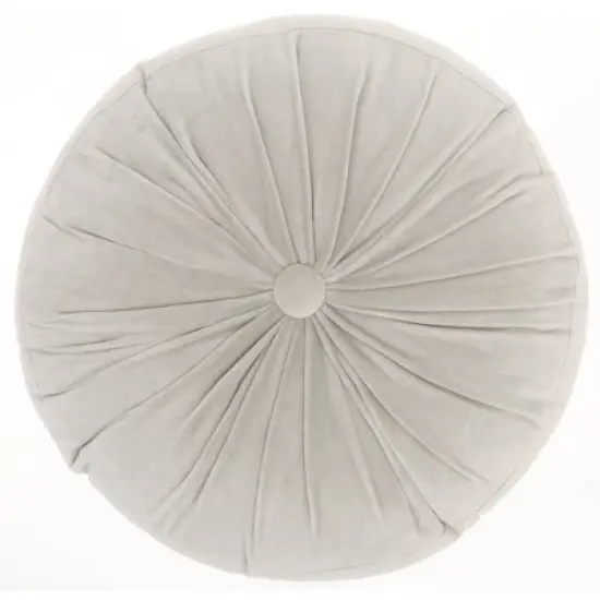16" Ruched Velvet Round Throw Pillow - Mina Victory image {5}