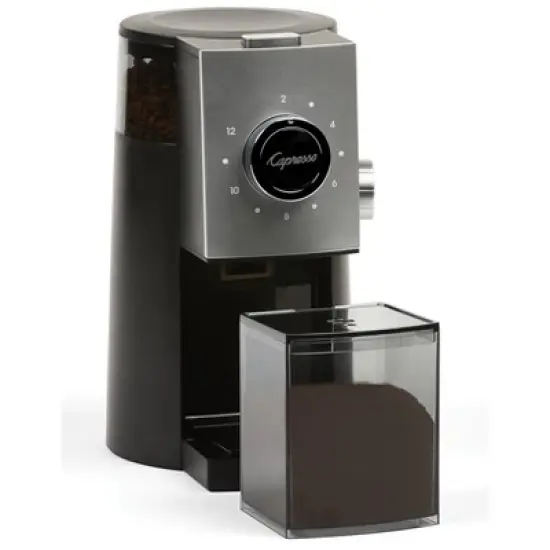 Capresso Coffee Disk Burr Grinder Grind Select &ndash; Black/Silver 597.04": 15 Settings, Espresso & Coffee Bean Grinder image {2}