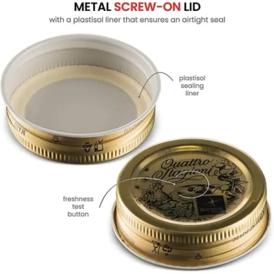 Bormioli Rocco Quattro Stagioni Mason Jar - One-Piece Twist Top Lid, Beehive Motif - Embossed Glass Container, BPA-Free, Made in Italy image {5}