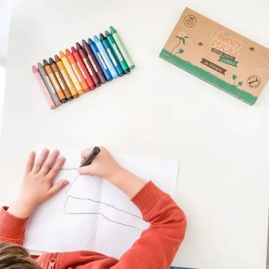 Honeysticks 16ct Jumbo Easy-Grip Non Toxic Crayons image {1}