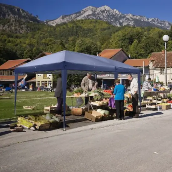 Karl Home | 10 ft. x 20 ft. Blue Iron-framed Fabric-clothed Party Tent image {5}