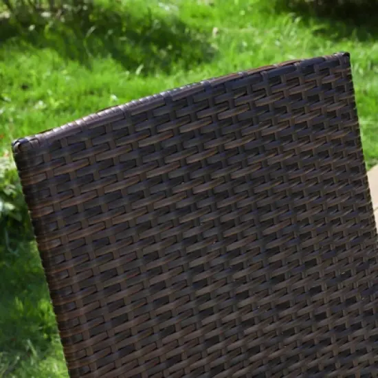 2pk Outdoor Rattan Arm Chairs with Steel Frames - Captiva Designs image {3}