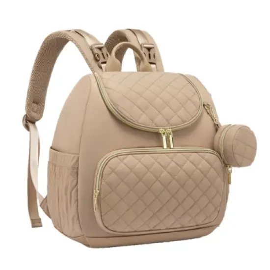 Itopfox Small Waterproof Diaper Backpack with Changing Pad, Stylish Baby Bag for Travel, Includes Stroller Buckles, 14 Inch image {8}