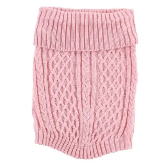 Luvable Friends Dogs and Cats Cableknit Pet Sweater, Pink image {2}