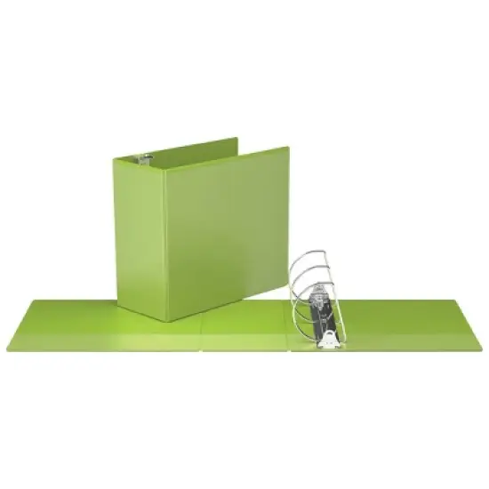 Davis Group 4pk 5" Premium Economy Angled D-Ring Binder Lime Green: Easyview, Polypropylene, 700 Sheet Capacity, Hard Cover image {1}