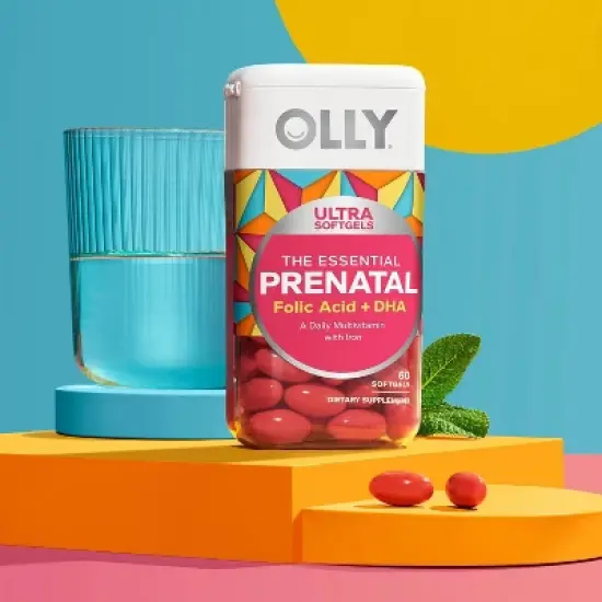 OLLY Ultra Strength Prenatal Multivitamin Softgels with Folic Acid + DHA - 60ct image {1}