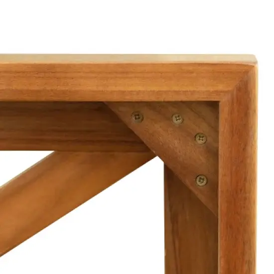 Maliang&nbsp; Outdoor Backyard Patio Wood 5-Piece Sectional Sofa Seating Group Set with Cushions, Natural Finish+ Cushions image {8}