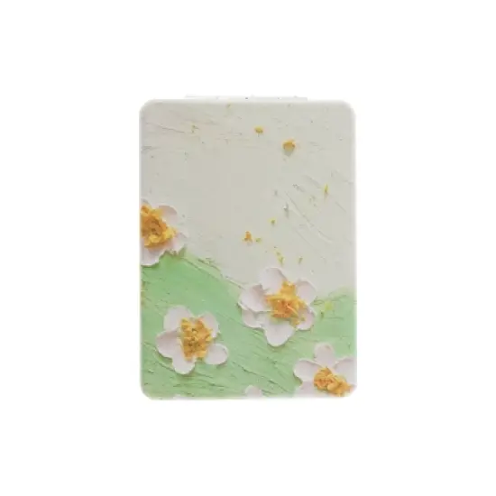 Unique Bargains Rectangular Hand-drawn Makeup Mirror Green 1 Pc image {3}