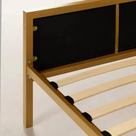 Queen Flam Upholstered Metal Bed - South Shore image {5}