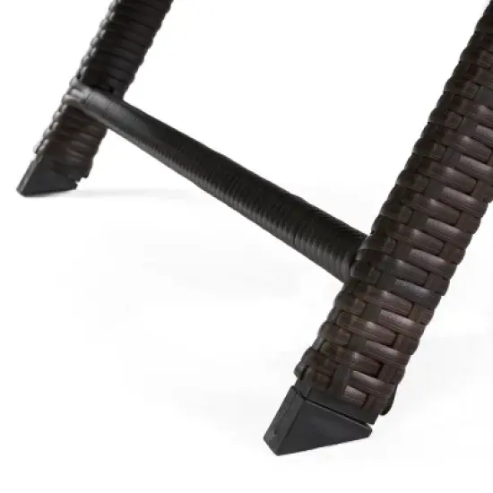 Christopher Knight Home Eliana Outdoor Wicker Armless Adjustable Chaise Lounges (Set of 2), Brown image {8}