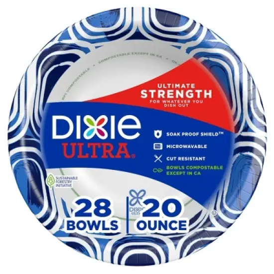 Dixie Ultra Dinner Paper Bowls - 28ct/20oz image {9}