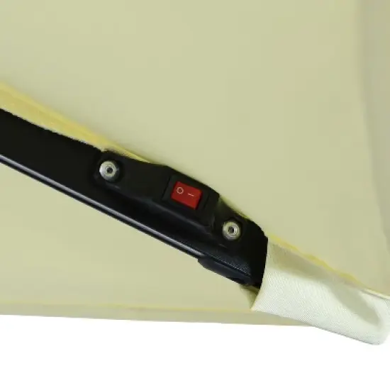 Sunnydaze Outdoor Steel Cantilever Offset Patio Umbrella with Solar LED Lights, Air Vent, Crank, and Base - 9' image {11}