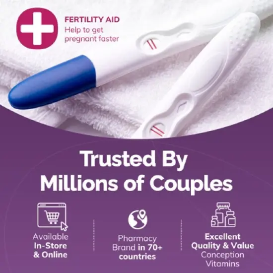 Conceive Plus Fertility Supplements for Women - Prepare For Pregnancy Conception Vitamins + Folic Acid, Biotin- 60ct image {8}