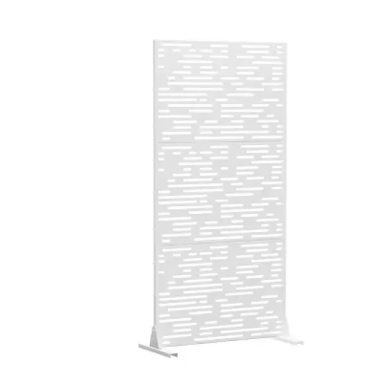 PexFix 72 in. H x 35 in. W Outdoor Metal Privacy Screen Garden Fence Wave Pattern Wall Applique in White image {2}