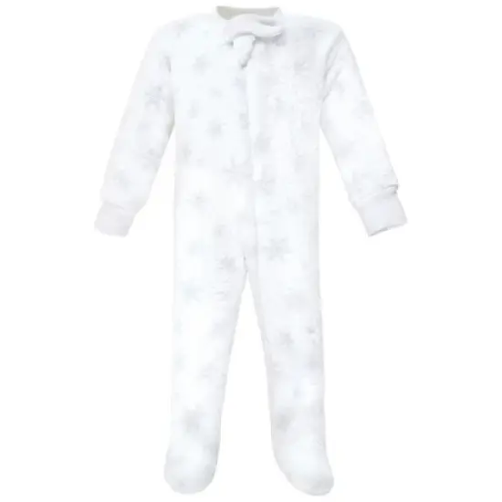 Hudson Baby Infant Girl Plush Sleep and Play, Snowflakes image {2}