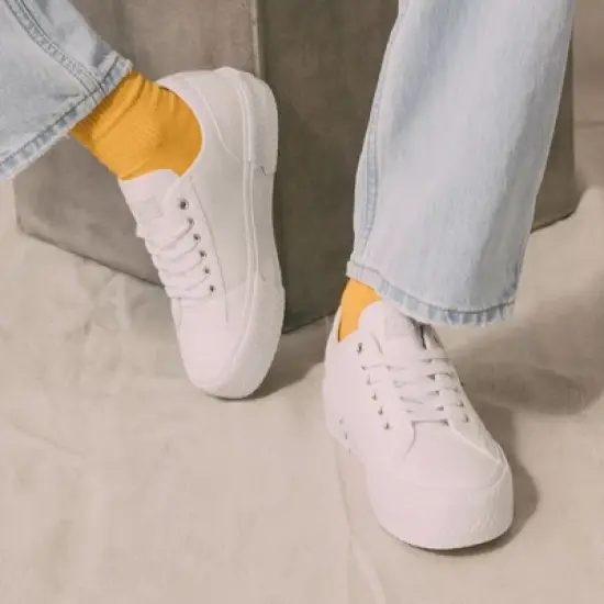 Levi's Womens Mdrn Lo Stacked Canvas Textured Casual Platform Sneaker Shoe image {6}