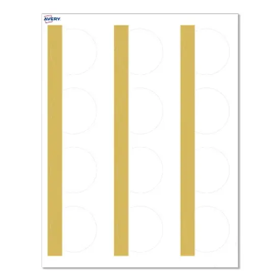 Avery&reg; Cards, 2" Diameter, Dipped Gold Edge, Matte White, 120ct image {9}