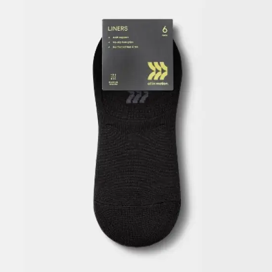 Women's Cushioned 6pk Liner Athletic Socks - All in Motion&trade; 4-10 image {1}