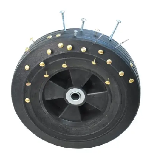 FURNIinspire Wheelbarrows And Lawn Carts Solid Wheels Tools Cart Wagon Cart, Metal Lawn Cart For Picnic, Shopping, Green, 37&ldquo;*19"*45" image {4}