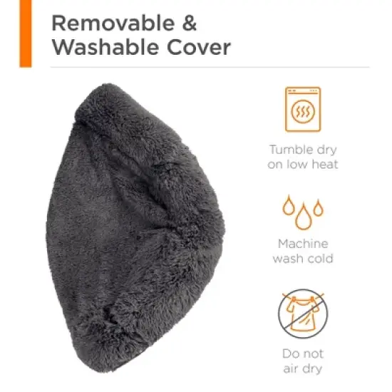 Best Choice Products 36in Dog Bed Self-Warming Plush Shag Fur Donut Calming Pet Bed Cuddler image {5}