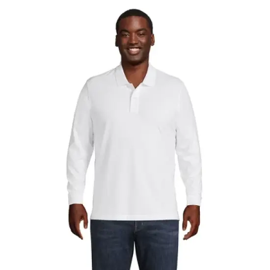 Lands' End Men's Comfort First Long Sleeve Solid Mesh Polo image {6}