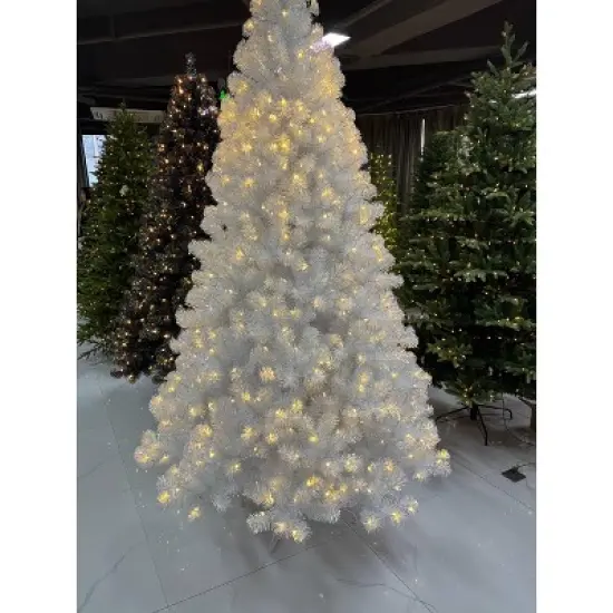4.5/6/7.5/9/12FT Pre-Lit Artificial Christmas Tree with LEDs, PVC Branch Tips & Metal Stand - Easy Assembly Xmas Tree for Home Office Decor image {14}