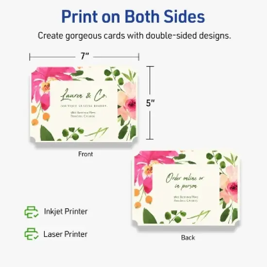 Avery Matte Ivory Invitation Cards, 5" x 7" Rectangle Scalloped Edge image {5}