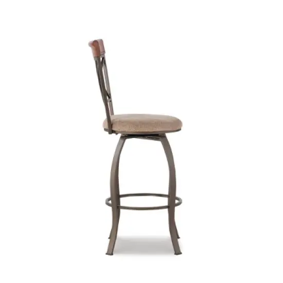 29" Carter Swivel Barstool Metal/Tan/Cherry - Powell Company image {3}