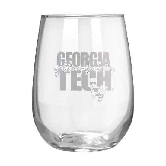 NCAA Georgia Tech Yellow Jackets The Vino Stemless 17oz Wine Glass - Clear image {1}