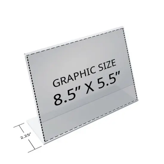 Azar Displays L-Shaped Sign Holders Clear Acrylic 10/Pack (112704)  image {1}